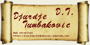 Đurđe Tumbaković vizit kartica